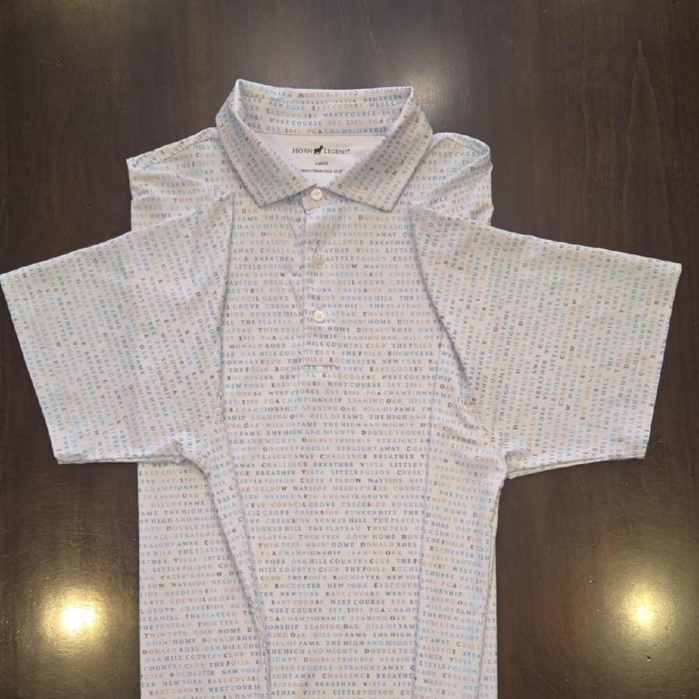 Horn Legend Lg Bamboo Charcoal Luxury Golf Polo Elevated Comfort Bougie Casual - Picture 6 of 13